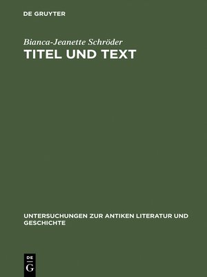 cover image of Titel und Text
